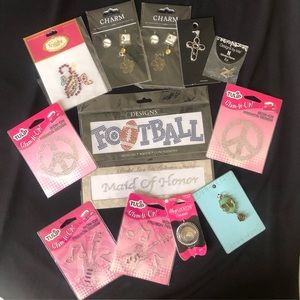 Charms, Iron-On, Bling Craft, DIY Lot of 13 Pcs